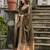 brown woven design zari silk blend saree