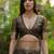 brown woven design zari silk blend saree