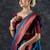 blue woven design zari silk blend banarasi saree
