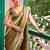olive embellished mirror work tissue heavy work saree