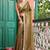 olive embellished mirror work tissue heavy work saree