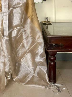 beige tissue designer kasavu saree 5