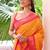 orange woven design zari saree