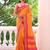 orange woven design zari saree