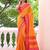 orange woven design zari saree