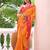orange woven design zari saree