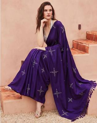 purple floral designer saree 1