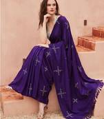 purple floral designer saree