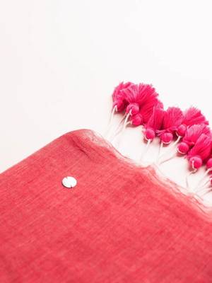 pink mirror work pure cotton handloom khadi saree 4