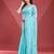 blue women embellished beads & stones tissue saree