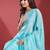 blue women embellished beads & stones tissue saree