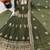 Mehendi green peacock feather embroidered silk gown with pant & dupatta