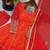 Red & orange embroidered georgette anarkali suit set with digital print