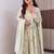 White sequins work silk anarkali with pant & dupatta