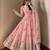 Baby pink peacock feather embroidered silk gown with pant & dupatta