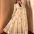 Beige peacock feather embroidered silk gown with pant & dupatta