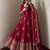 Rani pink peacock feather embroiderani pink silk gown with pant & dupatta