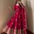 Rani pink peacock feather embroiderani pink silk gown with pant & dupatta