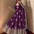 Purple peacock feather embroidered silk gown with pant & dupatta