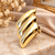 Stainless steel, anti-tarnish, gloss finish, hypoallergenic, open band trendy wave