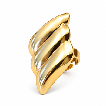 Stainless steel, anti-tarnish, gloss finish, hypoallergenic, open band trendy wave 5