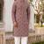 Men’s dusty rose rayon chikan schiffli work kurta with raymond cotton pyjama