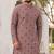 Men’s dusty rose rayon chikan schiffli work kurta with raymond cotton pyjama