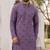 Men’s lilac rayon chikan schiffli work kurta with raymond cotton pyjama