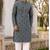 Men’s mint rayon chikan schiffli work kurta with raymond cotton pyjama