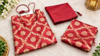 Pure zari soft banarasi silk 3pc dress material 5