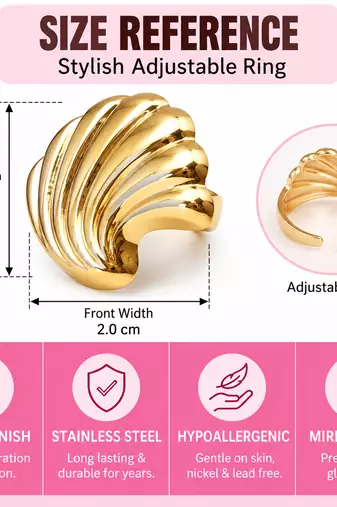 Anti-Tarnish Hypoallergenic Bold Statement Ring 