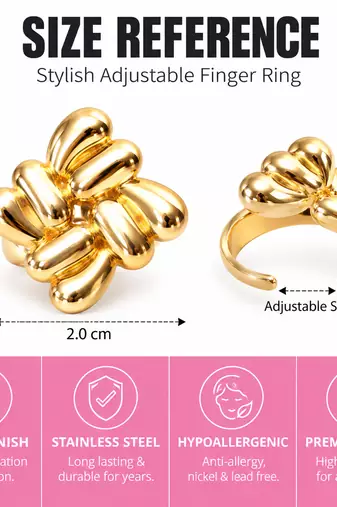 Anti-tarnish, hypoallergenic, gloss finish,nickel & lead ring gold
