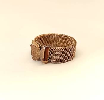 Anti-tarnish, 1.0 cm band width, textured butterfly detail, wide mesh band 5