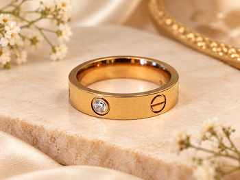Stainless steel, anti-tarnish, hypoallergenic, screw motif design, diameter gold 2