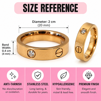 Stainless steel, anti-tarnish, hypoallergenic, screw motif design, diameter gold 3