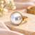 Stainless steel, anti-tarnish, hypoallergenic, gloss finish, fits most finger sizes