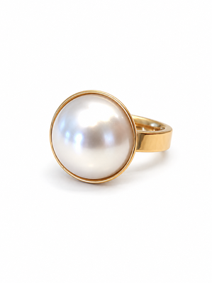 Stainless steel, anti-tarnish, hypoallergenic, gloss finish, fits most finger sizes 5