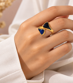 Stainless steel, anti-tarnish, hypoallergenic, bypass style, fits most fingers dual