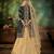 Black Embroidery & Stone Work Net Semi Stitched Lehenga Set
