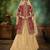 Maroon Embroidery & Stone Work Net Semi Stitched Lehenga Set