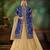 Blue Embroidery & Stone Work Net Semi Stitched Lehenga Set