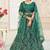 Green Embroidery & Stone Work Net Semi Stitched Lehenga Set