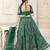 Green Embroidery & Stone Work Net Semi Stitched Lehenga Set