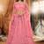 Pink Embroidered & Stone Work Net Semi Stitched Lehenga Set