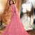 Pink Embroidered & Stone Work Net Semi Stitched Lehenga Set