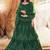 Green Embroidered & Stone Work Net Semi Stitched Lehenga Set