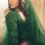 Green Embroidered & Stone Work Net Semi Stitched Lehenga Set