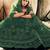 Green Embroidered & Stone Work Net Semi Stitched Lehenga Set