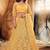 Occur Yellow Embroidered & Stone Work Net Semi Stitched Lehenga Set