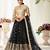 Black Embroidery & Sequins Work Net Semi Stitched Lehenga Set